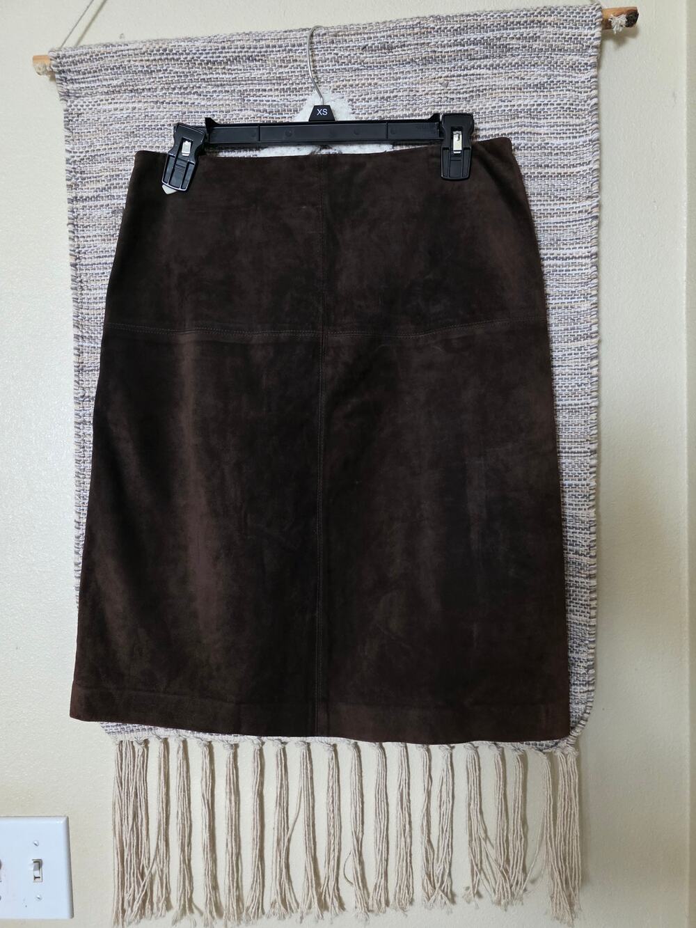 The Limited Genuine Leather suede A-Line Skirt Brown Size 8 NWT $148